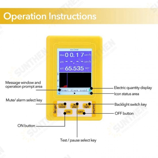 BR-9C 2-In-1 Handheld Portable Digital Display Electromagnetic Radiation Nuclear Radiation Detector Geiger Counter Full-Function