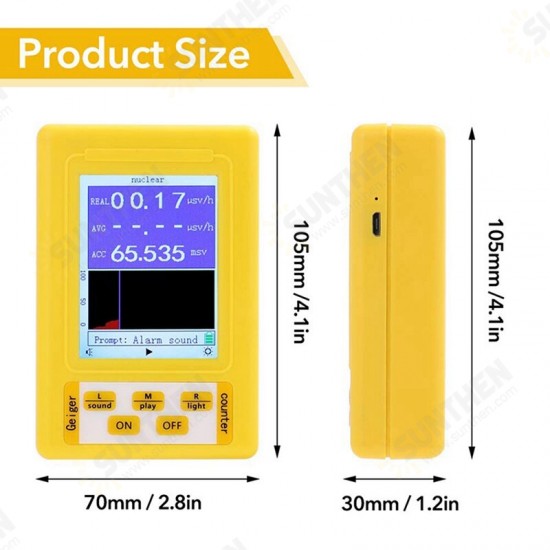 BR-9C 2-In-1 Handheld Portable Digital Display Electromagnetic Radiation Nuclear Radiation Detector Geiger Counter Full-Function