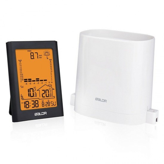 Wireless Rain Meter Gauge Weather Station Indoor/Outdoor Temperature Humidity Recorder