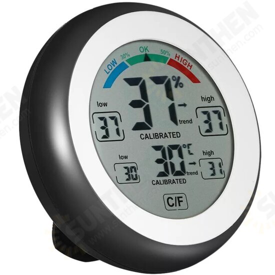 Multifunctional Digital Thermometer Hygrometer Temperature Humidity Meter Touch Screen Multicolor