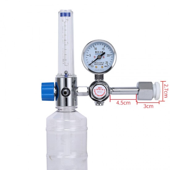 DY-C1 1-10L/min Oxygen Inhaler Buoy Oxygen Inhaler O2 Bottle Pressure Gauge Oxygen Meter Humidification Bottle Oxygen Tank Flow Meter