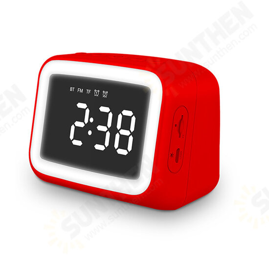 Digital Alarm Clock FM Radio Wireless bluetooth 5.0 LED Mirror With Speaker