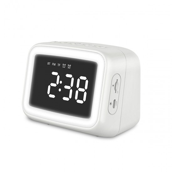 Digital Alarm Clock FM Radio Wireless bluetooth 5.0 LED Mirror With Speaker