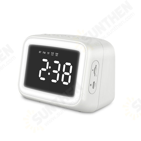 Digital Alarm Clock FM Radio Wireless bluetooth 5.0 LED Mirror With Speaker