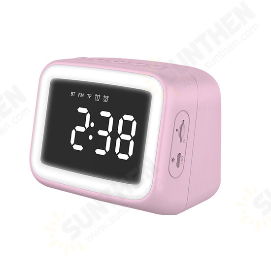 Digital Alarm Clock FM Radio Wireless bluetooth 5.0 LED Mirror With Speaker