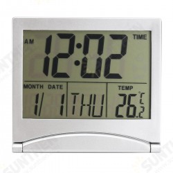 Digital LCD Screen Travel Alarm Clocks Table Desk Thermometer Timer Calendar Digital LCD Screen Travel Alarm Clocks Table Desk Thermometer Timer Calendar