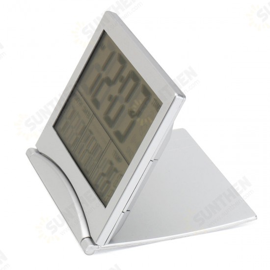 Digital LCD Screen Travel Alarm Clocks Table Desk Thermometer Timer Calendar