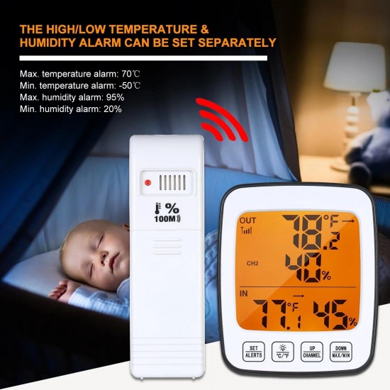 Digital Temperature & Humidity Meter Thermo-hygrometer °C/°F Thermometer Hygrometer