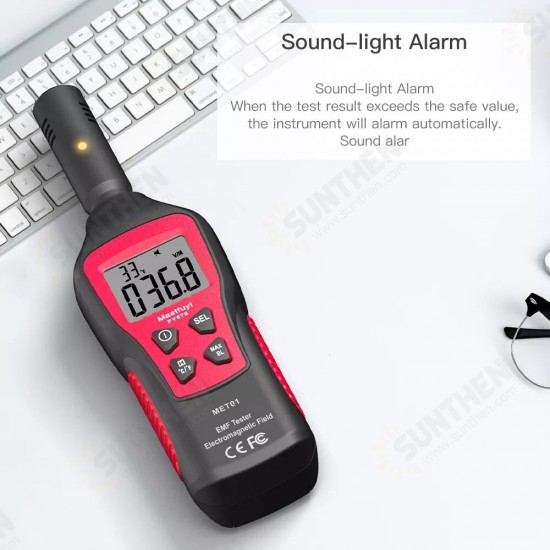 FY876-Red EMF Meter Electromagnetic Radiation Detector Household Handheld Electromagnetic Wave Geiger Counter