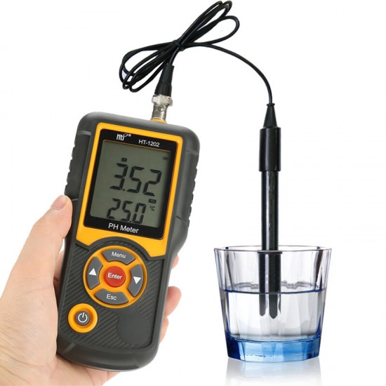 HT-1202 Digital PH Meter with ATC Water PH Check Meter with 0-14 ph Measure Range High Accuracy 0.01 PH Pen Check