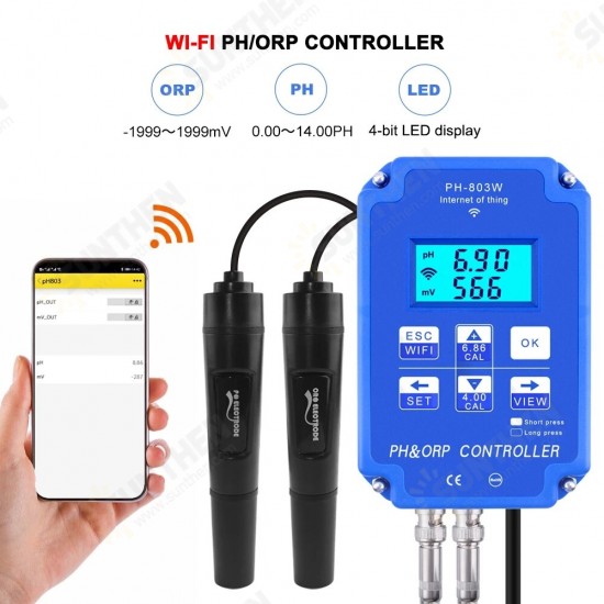 PH-803W Wireless WIFI Connection PH ORP Controller pH Meter ORP Computer Detector