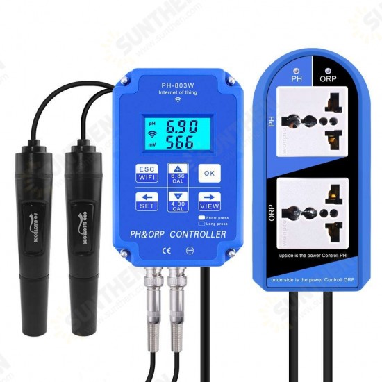 PH-803W Wireless WIFI Connection PH ORP Controller pH Meter ORP Computer Detector