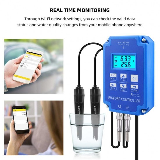 PH-803W Wireless WIFI Connection PH ORP Controller pH Meter ORP Computer Detector