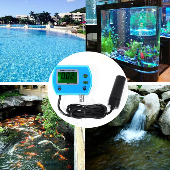 PH/EC 2 in1 Water Quality Chlorine Tester Level Meters Swimming Pool Spa Hot Tub