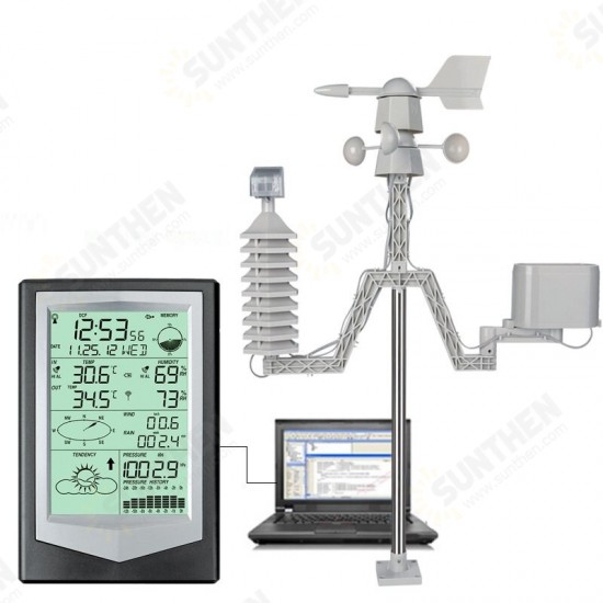 Smart Wireless 433MHz Weather Station -40℃-60℃ 20%-99% Thermometer Hygrometer Wind Speed and Direction Meter Rain Gauge for Weather Forecast