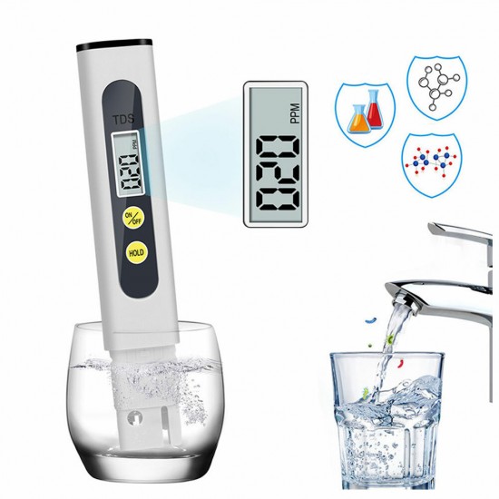 TDS Meter Water Quality Tester Automatic Calibration Tester 0-990 Ppm Ideal Water Test Pen PH Meters Drinking Aquariums Testers