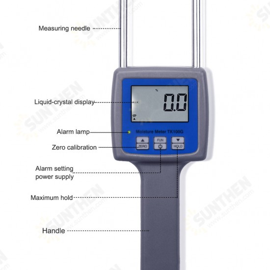 TK100W High-Precision Digital Sawdust Moisture Meter Paper Material Cotton Moisture Tester