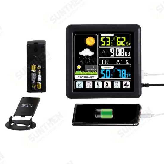TS-3310-BK Full Touch Screen Wireless Weather Station Multi-function Color Screen Indoor Outdoor Temperature Humidity Meter Clock Weather Forecast TS-3310-BK Full Touch Screen Wireless Weather Station Multi-function Color Screen Indoor Outdoor Temperature Humidity Meter Clock Weather Forecast