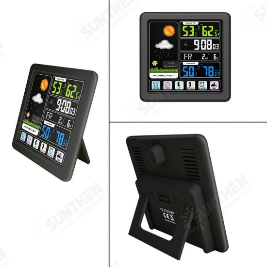 TS-3310-BK Full Touch Screen Wireless Weather Station Multi-function Color Screen Indoor Outdoor Temperature Humidity Meter Clock Weather Forecast TS-3310-BK Full Touch Screen Wireless Weather Station Multi-function Color Screen Indoor Outdoor Temperature Humidity Meter Clock Weather Forecast
