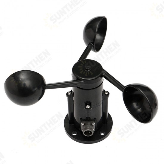 Wind Speed Sensor Anemometer Three Cups Aluminium Current Voltage Output 0-5V