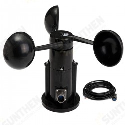 Wind Speed Sensor Anemometer Three Cups Aluminium Current Voltage Output 0-5V Wind Speed Sensor Anemometer Three Cups Aluminium Current Voltage Output 0-5V