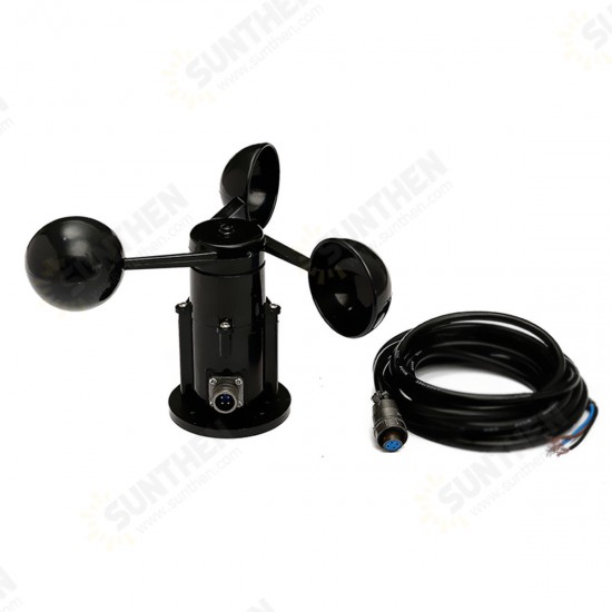 Wind Speed Sensor Anemometer Three Cups Aluminium Current Voltage Output 0-5V Wind Speed Sensor Anemometer Three Cups Aluminium Current Voltage Output 0-5V