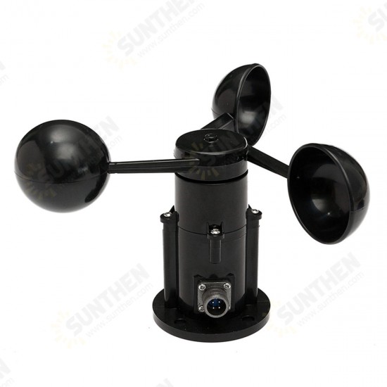 Wind Speed Sensor Anemometer Three Cups Aluminium Current Voltage Output 0-5V