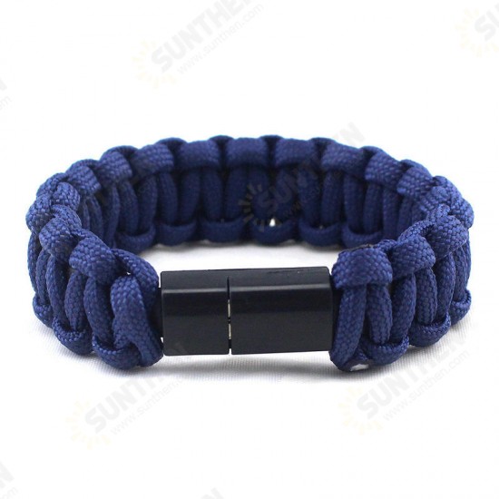 EDC Outdoor Survival Bracelet Camping Emergency Paracord Tool Kits USB Android Data Cable