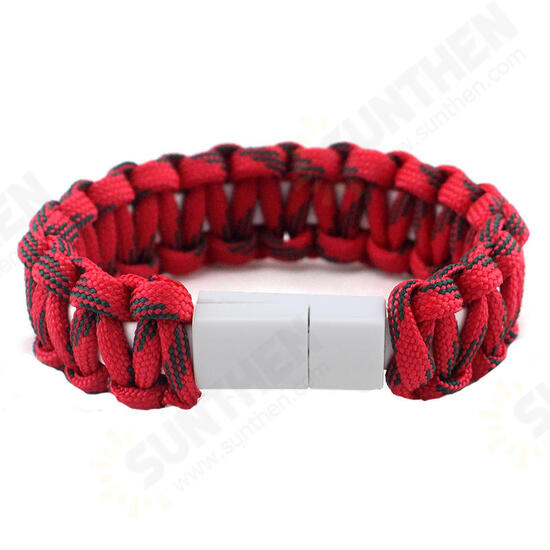 EDC Outdoor Survival Bracelet Camping Emergency Paracord Tool Kits USB Data Cable For iPhone