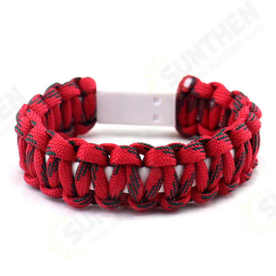 EDC Outdoor Survival Bracelet Camping Emergency Paracord Tool Kits USB Data Cable For iPhone