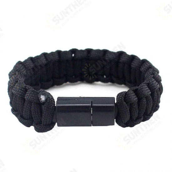 EDC Outdoor Survival Bracelet Camping Emergency Paracord Tool Kits USB Data Cable For iPhone