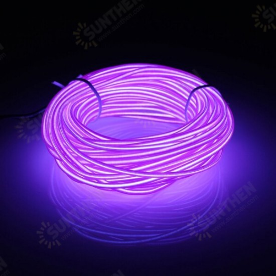 10M EL LED Flexible Soft Tube Wire Neon Glow Car Rope Strip Light Xmas Decor DC12V