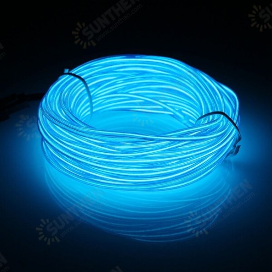 10M EL LED Flexible Soft Tube Wire Neon Glow Car Rope Strip Light Xmas Decor DC12V