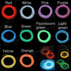 2M 10 Colors 12V Flexible Neon EL Wire Light Dance Party Decor Light 2M 10 Colors 12V Flexible Neon EL Wire Light Dance Party Decor Light