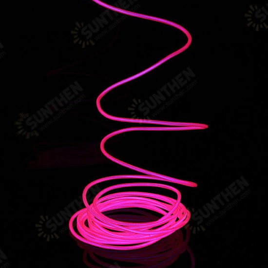 2M Neon Light Glow EL Wire Car Rope Strip + Car Charger Driver