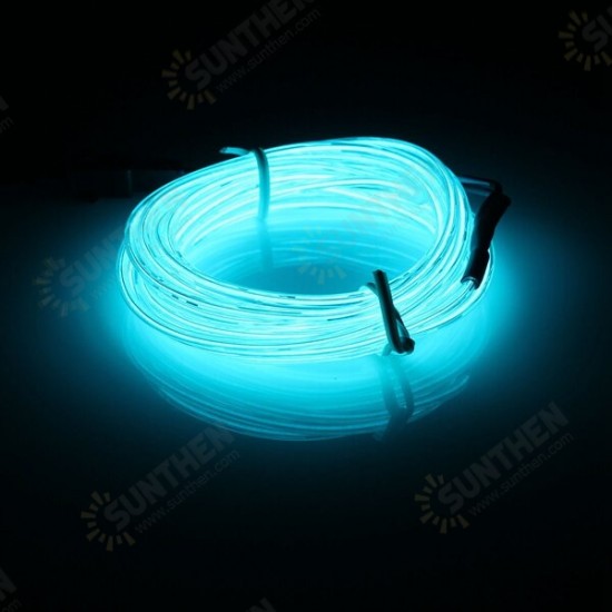 3M EL Led Flexible Soft Tube Wire Neon Glow Car Rope Strip Light Xmas Decor DC12V