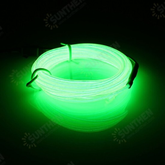 3M EL Led Flexible Soft Tube Wire Neon Glow Car Rope Strip Light Xmas Decor DC12V