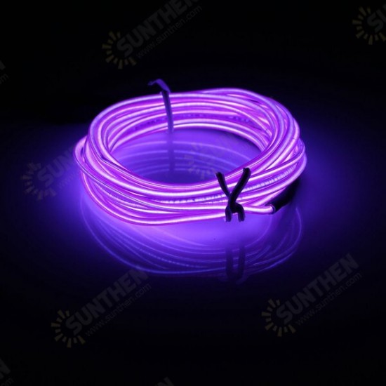 3M EL Led Flexible Soft Tube Wire Neon Glow Car Rope Strip Light Xmas Decor DC12V