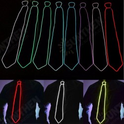 Battery Powered LED Light Up El Wire Tie Adjustable Necktie for Party Halloween Wedding DC3V Battery Powered LED Light Up El Wire Tie Adjustable Necktie for Party Halloween Wedding DC3V