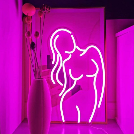 Neon Light Sign Custom Led Human Body Girl's Buttocks Visual Art Bar Club Wall Hanging Flexible Lighting For Sign Decor Room
