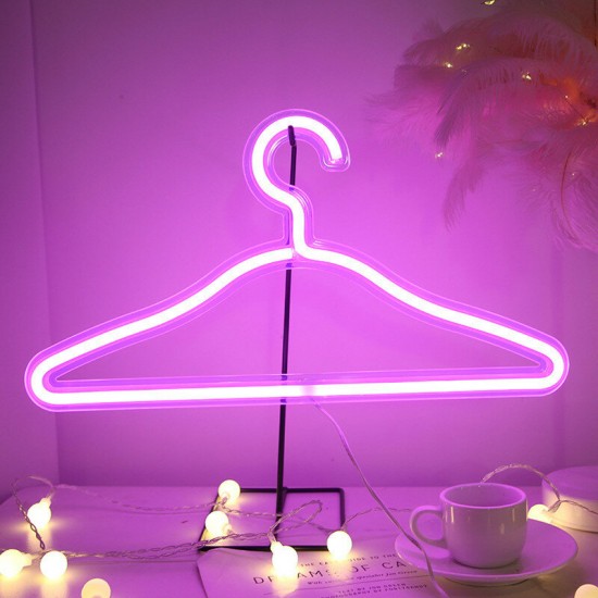 USB LED Neon Clothes Hanger PVC Neon Sign Night Light Colorful For Bedroom Home Wedding Party Decorative Xmas Gift Wardrobe Lamp