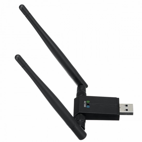 1300M Wireless Network Card USB3.0 Wifi Adapter Dual-band 2.4G/5G 1300Mbps W/Antenna Through the Wall Gigabit Network Card WIFI Receiver Transmitter
