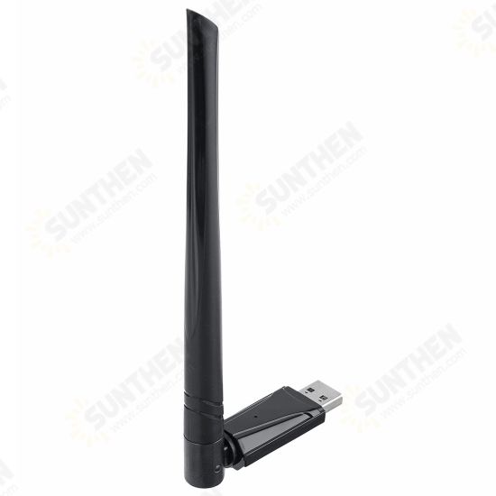 2.4G/5.8G 1300Mbps W/Antenna Wireless Network Card Driver-free Dual-band Gigabit Wireless Wifi Adapter Network Card 5.8G Wifi Receiver Through the Wall