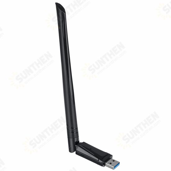 2.4G/5.8G 1300Mbps W/Antenna Wireless Network Card Driver-free Dual-band Gigabit Wireless Wifi Adapter Network Card 5.8G Wifi Receiver Through the Wall