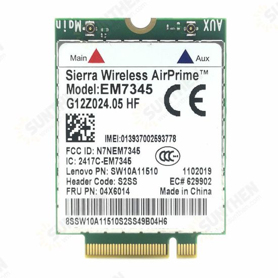 4G LTE Mobile Broadband 4G Card EM7345 Module for Lenovo