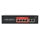 6 Port Ethernet Switch POE Network Switch Ethernet Splitter 10/100Mbps 250m 48V Transmission Network for Wireless AP Monitor Camera Router