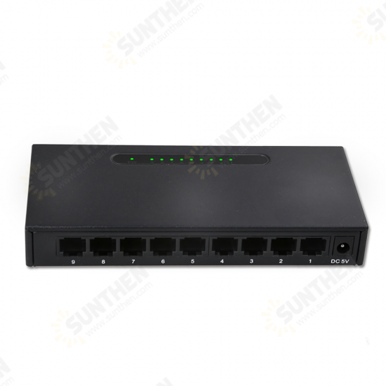 9-Port 100M Ethernet Switch RJ45 Network Cable Hub Ethernet Splitter for Dormitory Home Monitoring