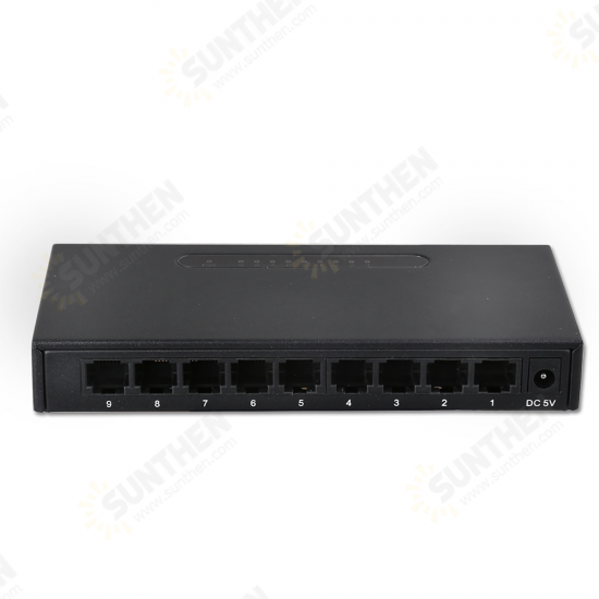 9-Port 100M Ethernet Switch RJ45 Network Cable Hub Ethernet Splitter for Dormitory Home Monitoring