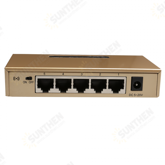 5-port 100Mbps Switch Wall Mounted Enterprise Metal Network Hub Splitter Fast Ethernet Switch