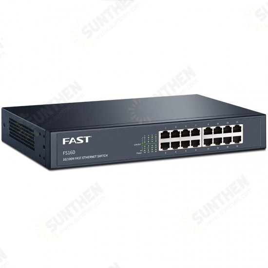 16 Port Unmanaged Ethernet Switch Network Switch Metal Ethernet Splitter Traffic Optimization Desktop Plug and Play